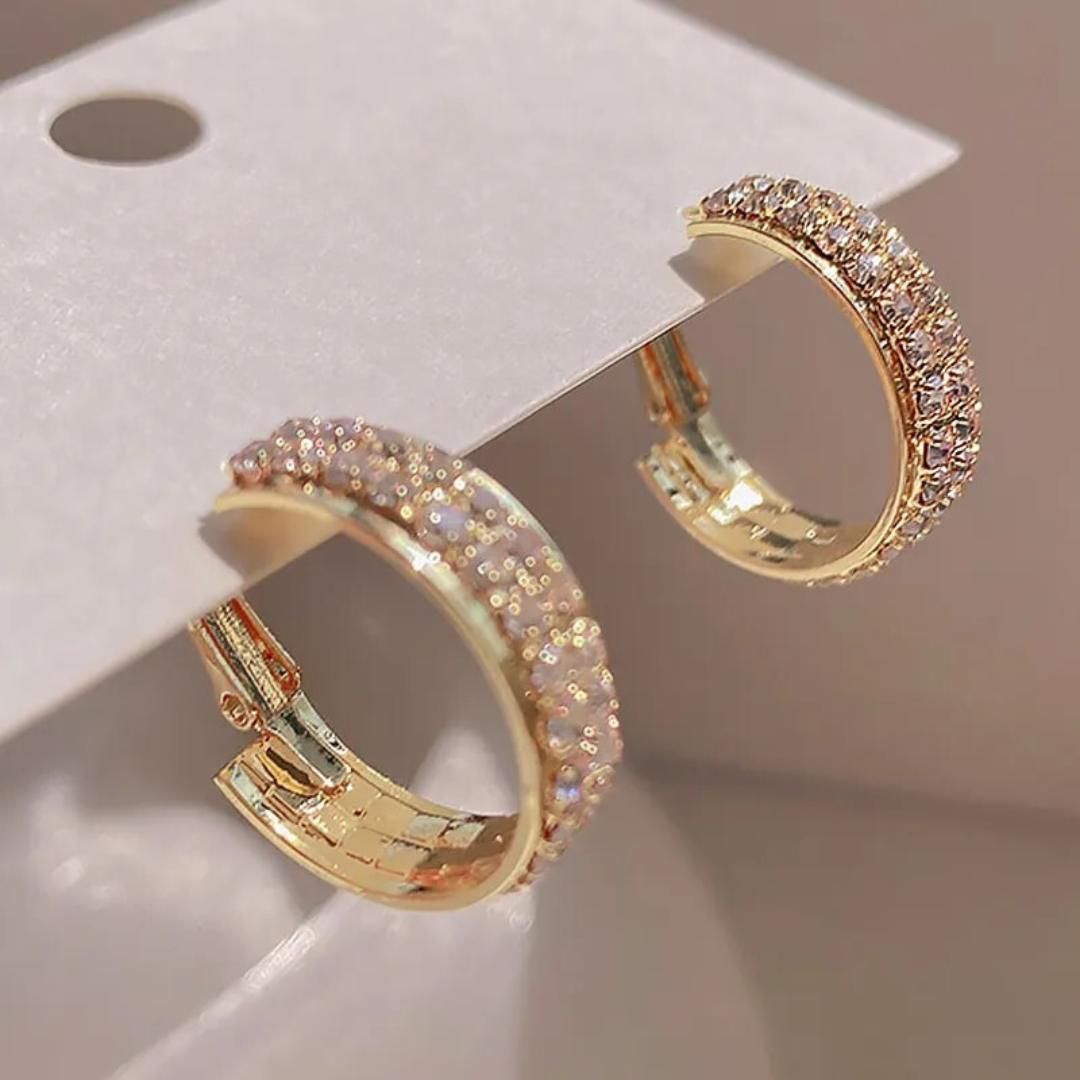 Golden Glamour Pavé Earrings