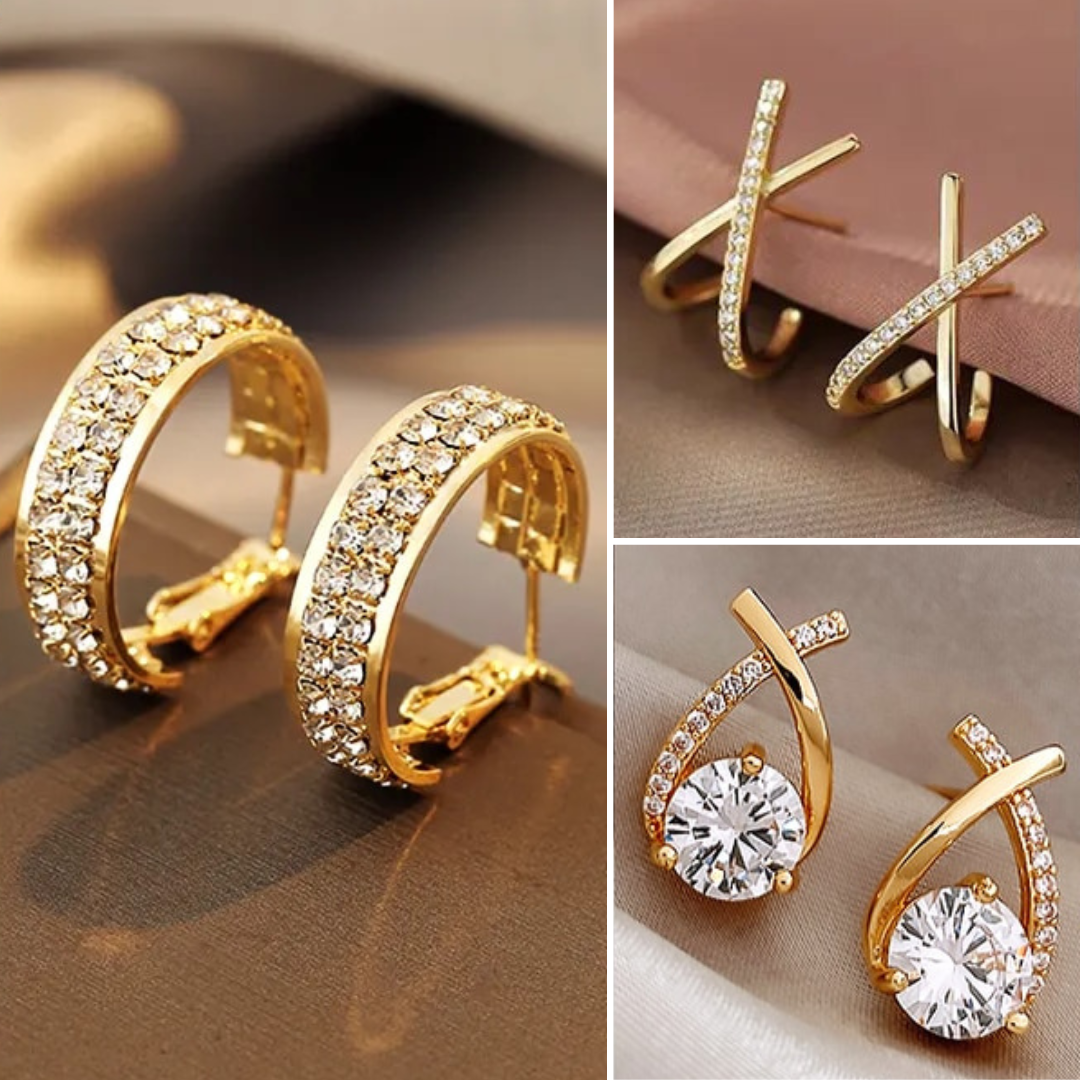 Golden Glamour Pavé Earrings