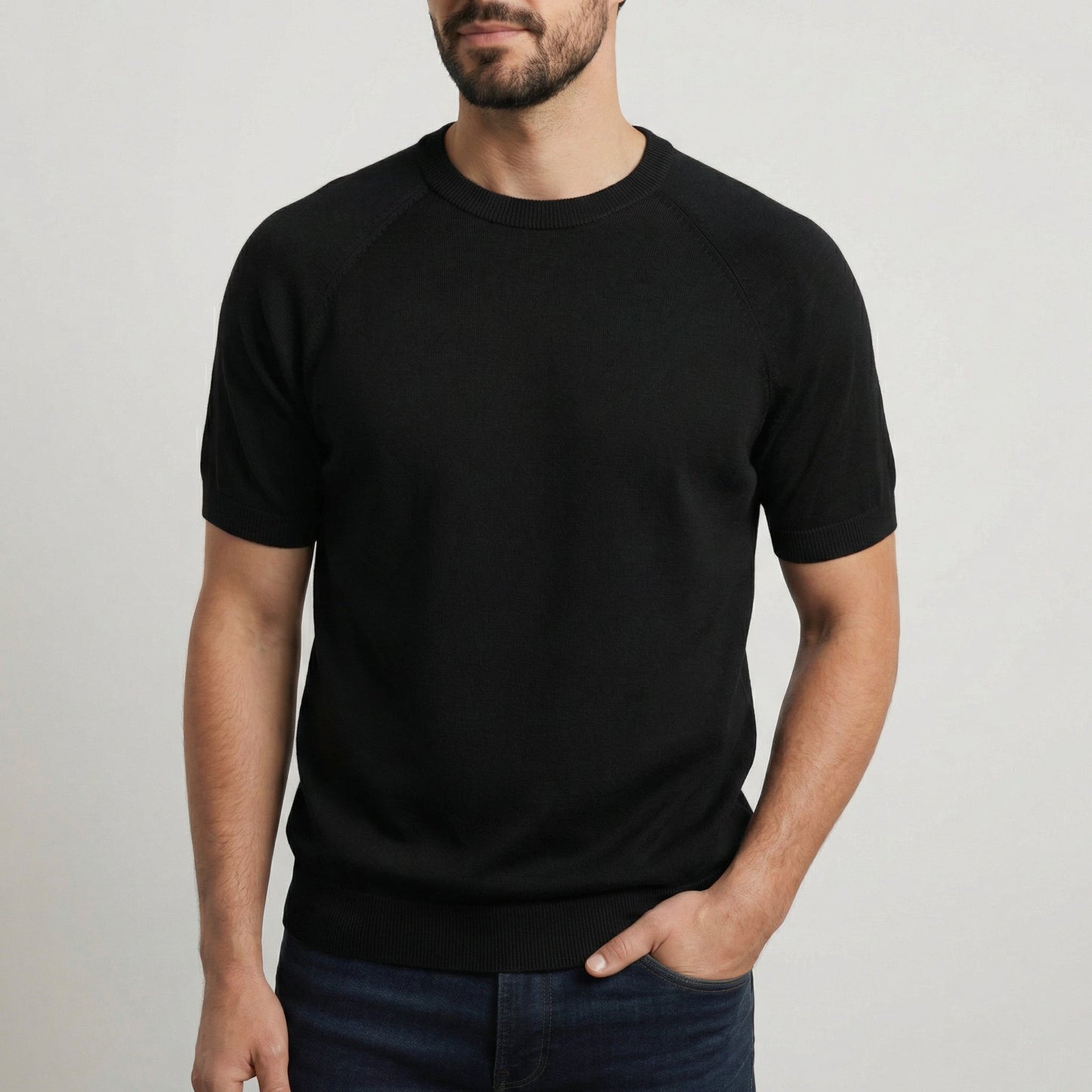 Men's Merino Wool Knit Short Sleeve T-Shirt
