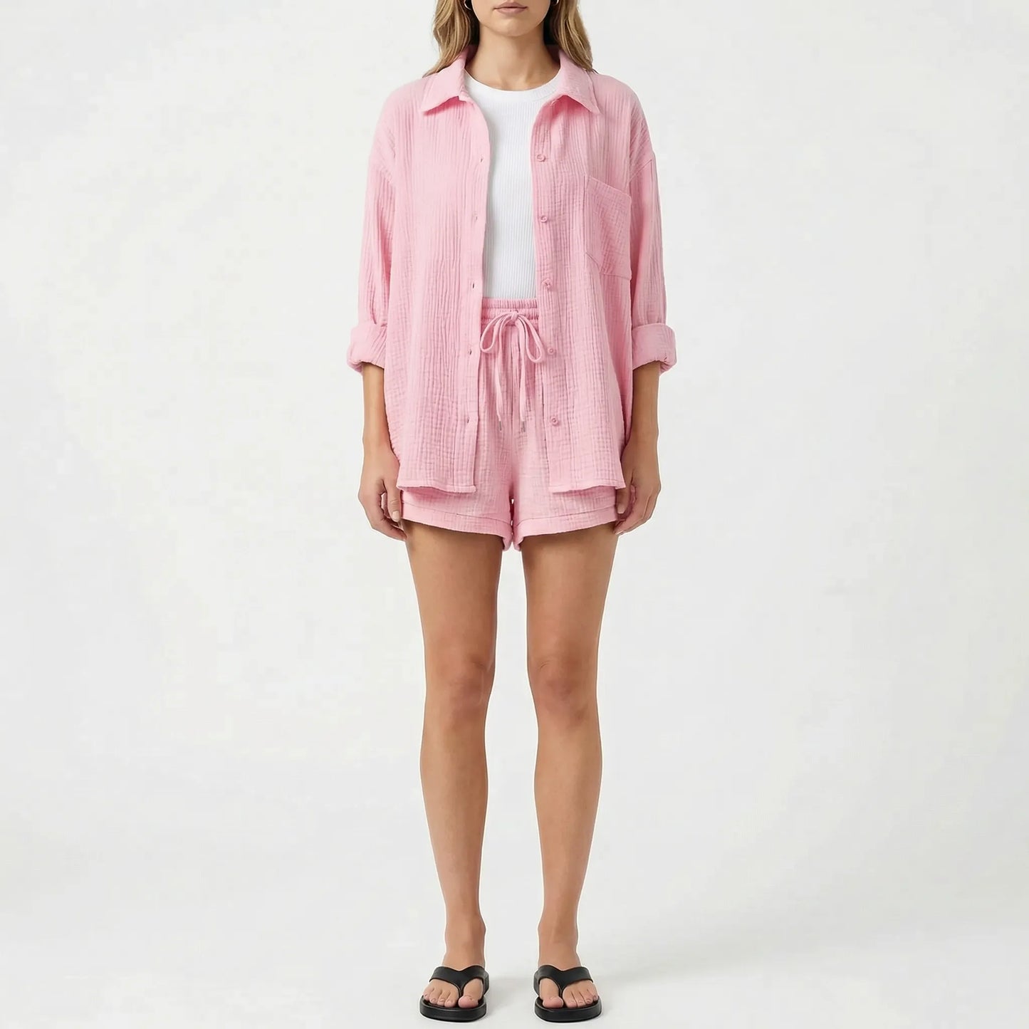 Veranix - Conjunto Holgado De Camisa Y Short
