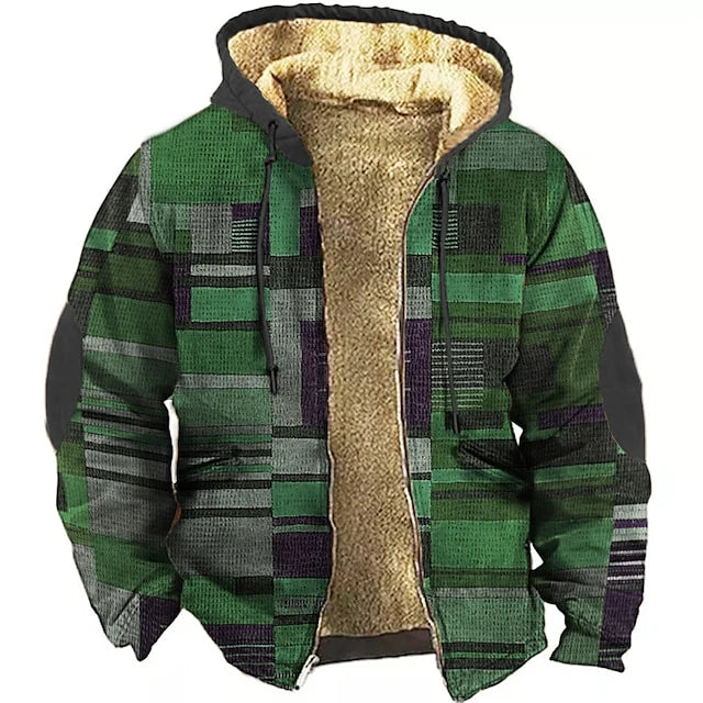 Vest met Capuchon Heren | Patchwork Design & Warm Draagcomfort