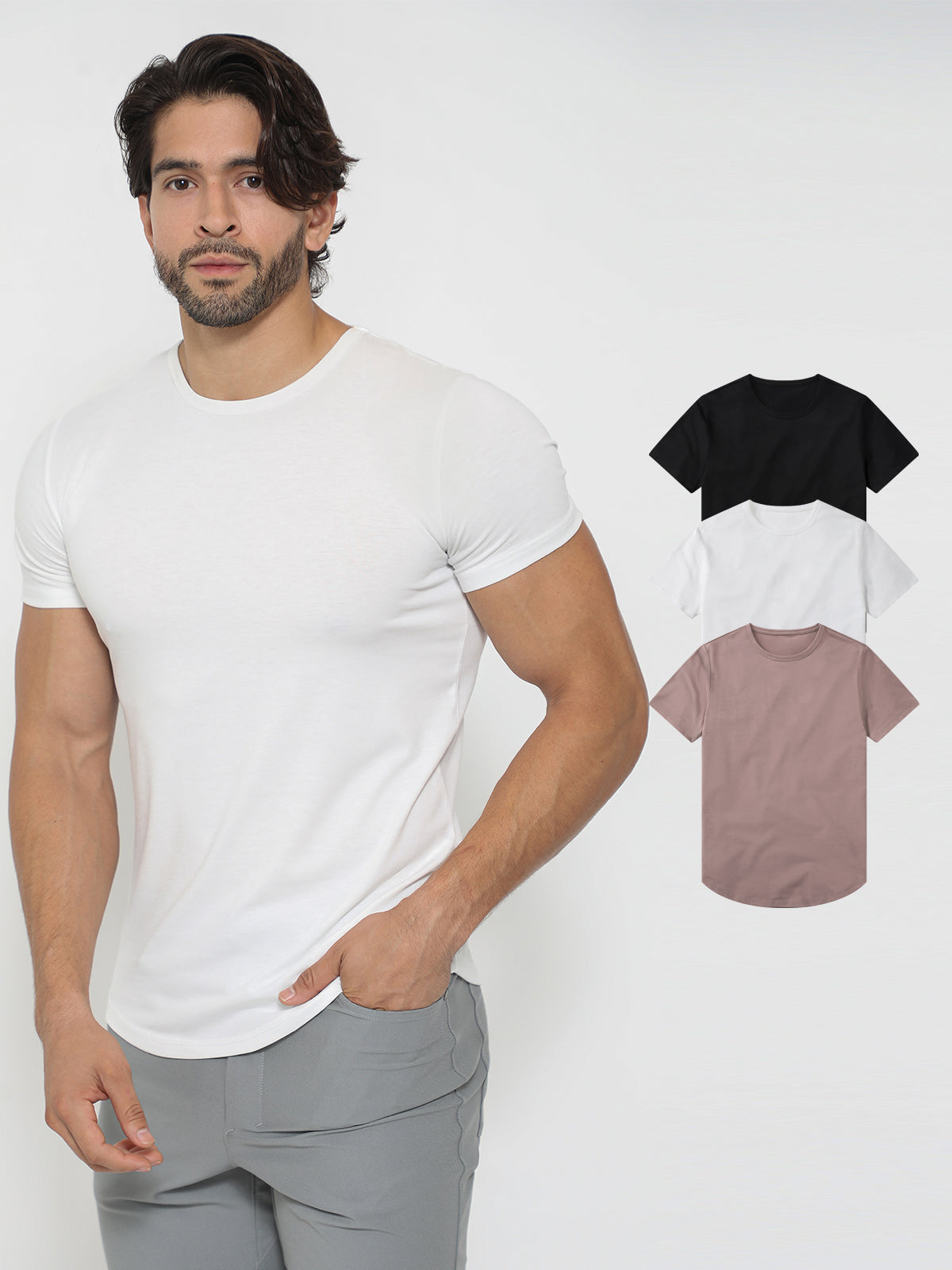 3-Pack KYAN Curved-Hem Shirt Korte Mouwen