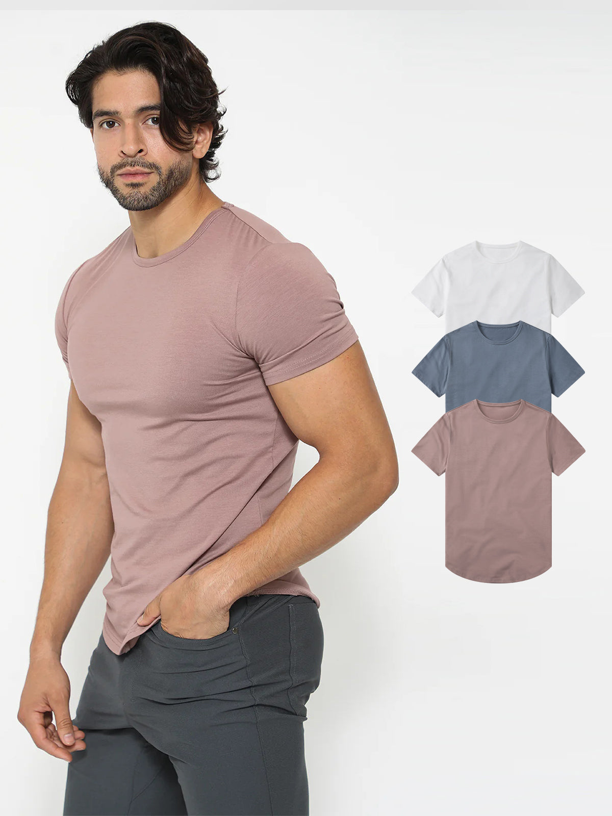 3-Pack KYAN Curved-Hem Shirt Korte Mouwen