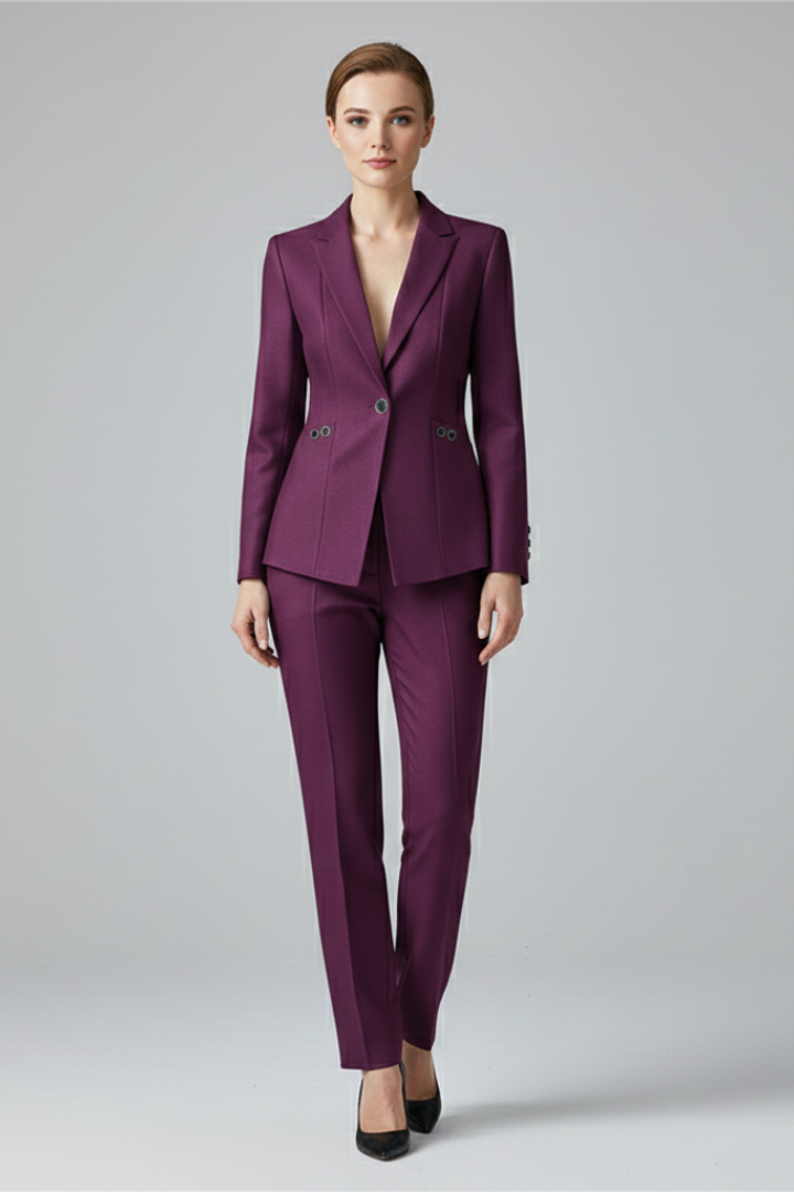Women Blazer Set with One Button and Straight Trousers | Lunarafi