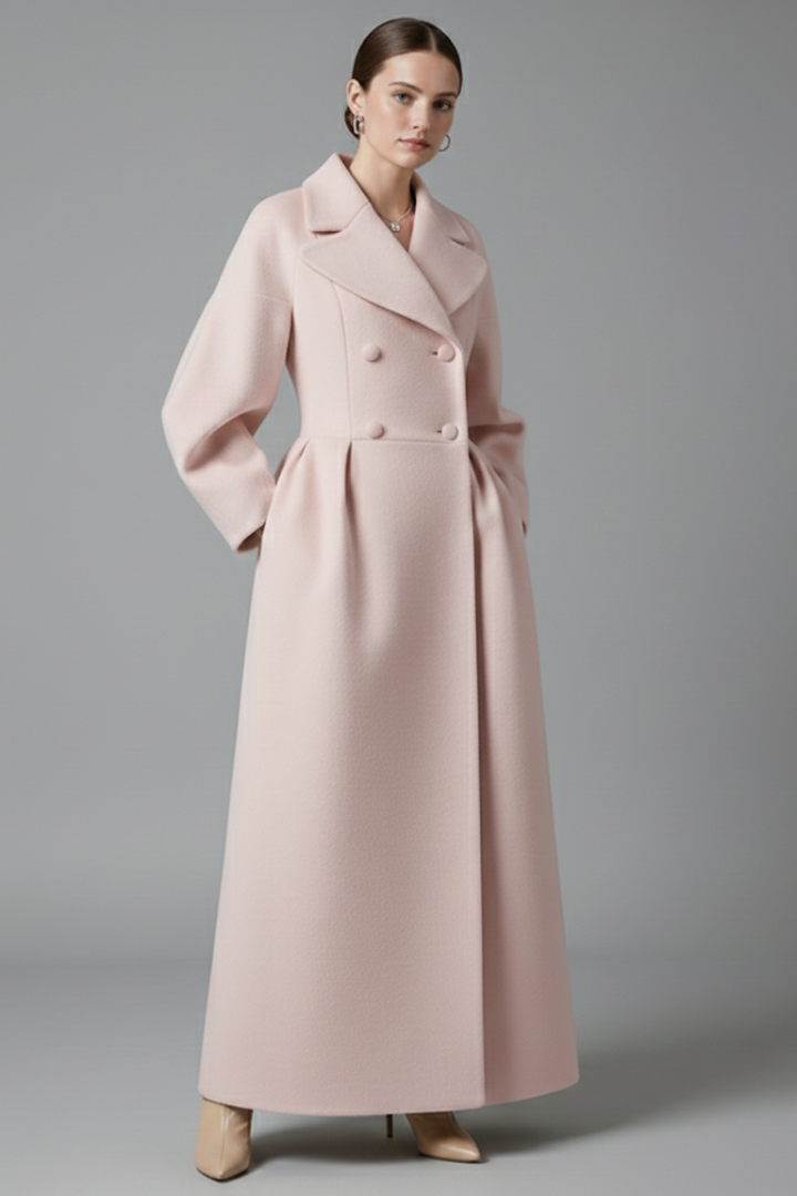 Zoey | Women’s Elegant Long Coat with Lapel Collar