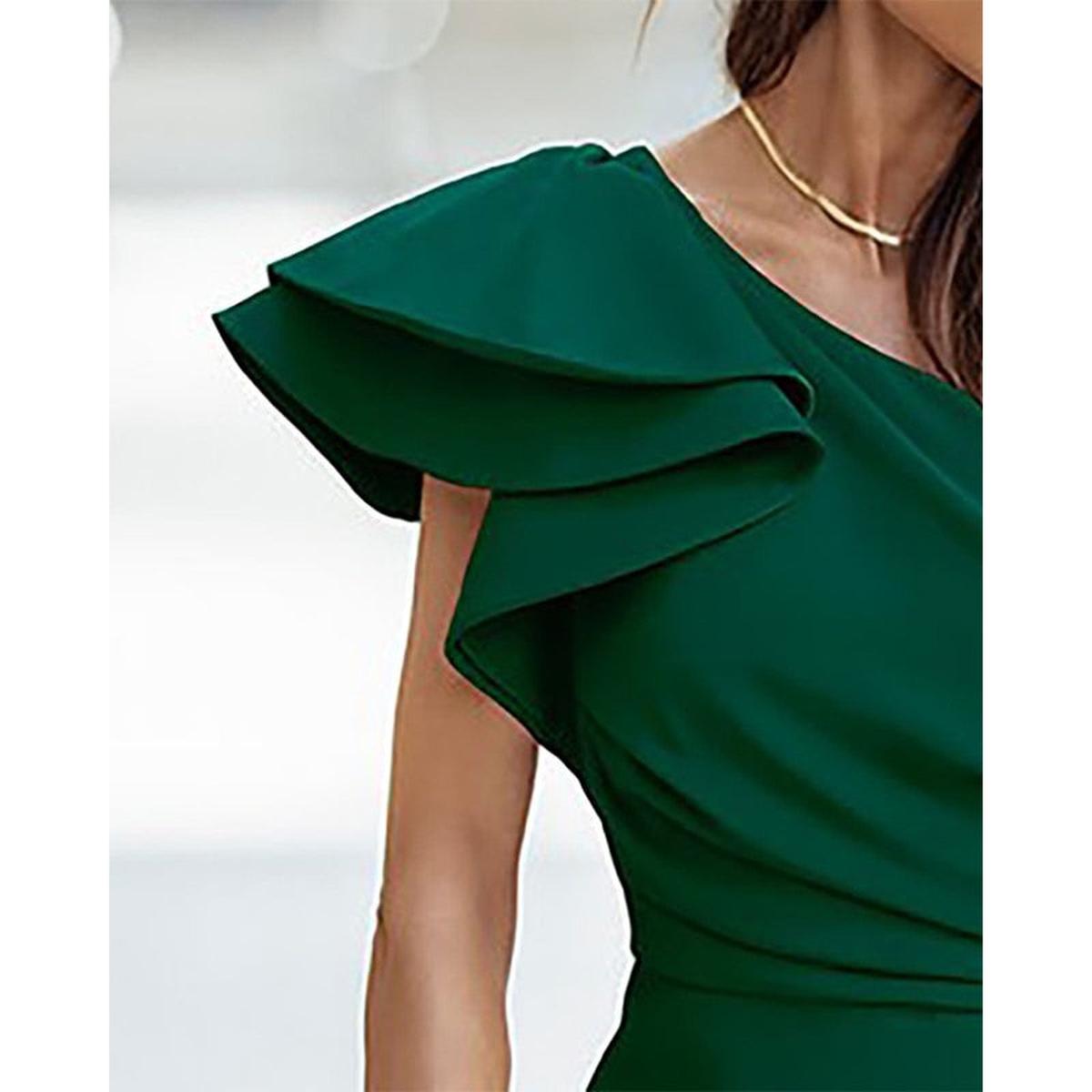 Vestido Formal de Una Sola Manga para Mujeres