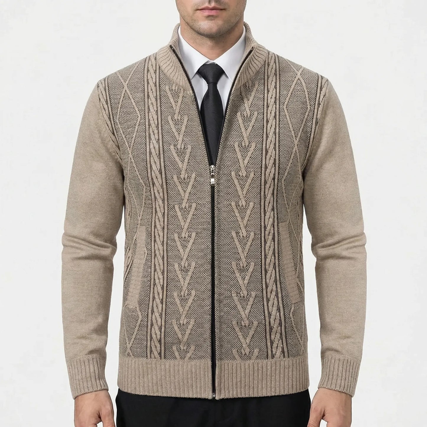 Wyndmore - Zip-Up Knitted Cardigan Coat For Men Casual Everyday Layering