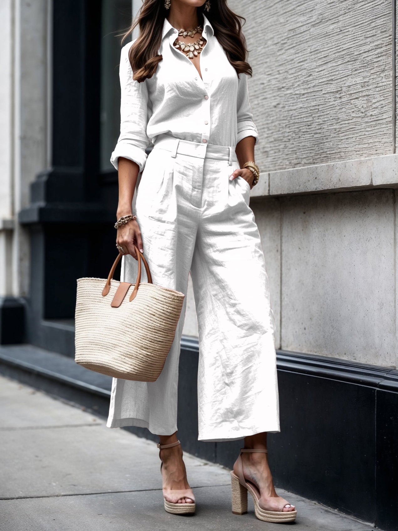 Capri Pants and Loose Shirt Set