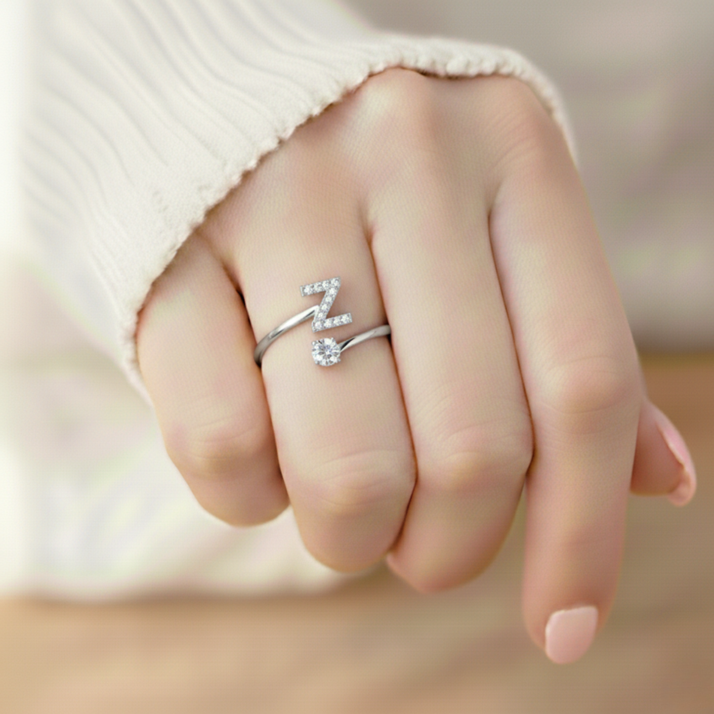 BAGUE AJUSTABLE SIGNATURE AVEC INITIALES