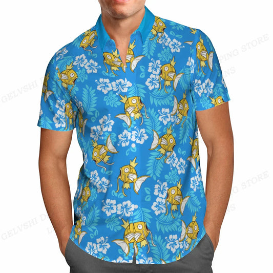 Japanse-Hawaïaanse Stijl Vis Blouse Linnen Blend