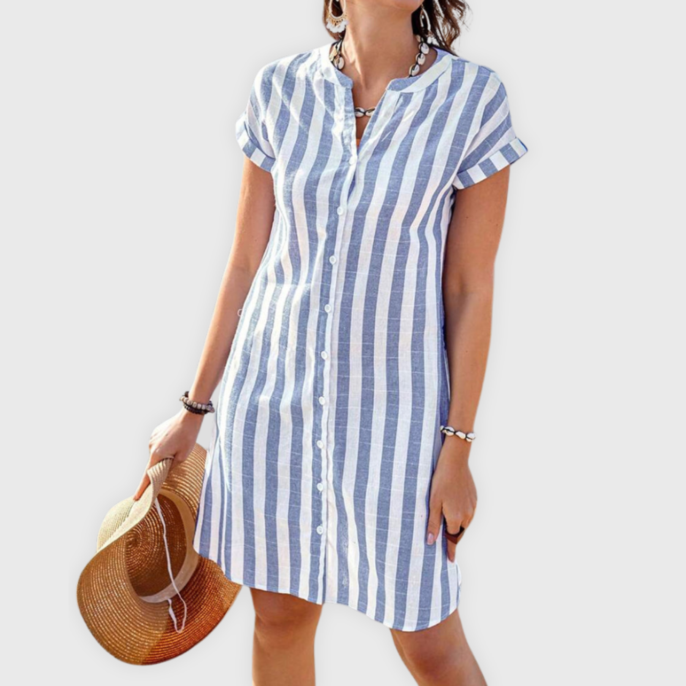 Vestido Elegante com Riscas