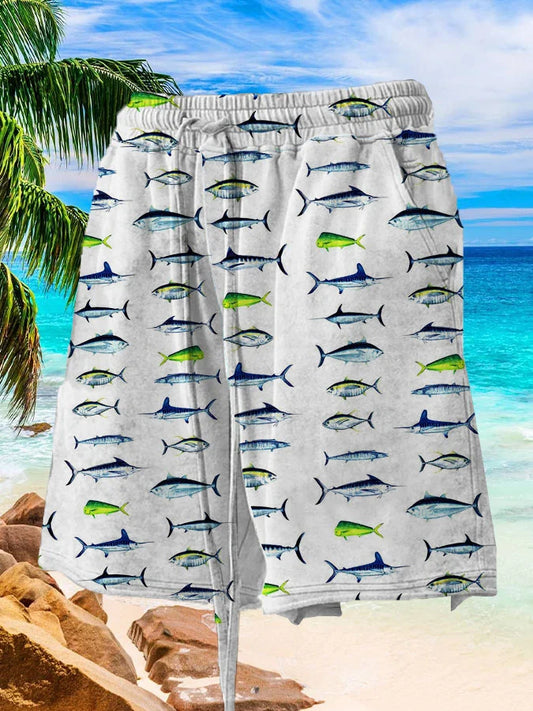 Diversen Vissen Japanse Kunst Linnen Blend Short