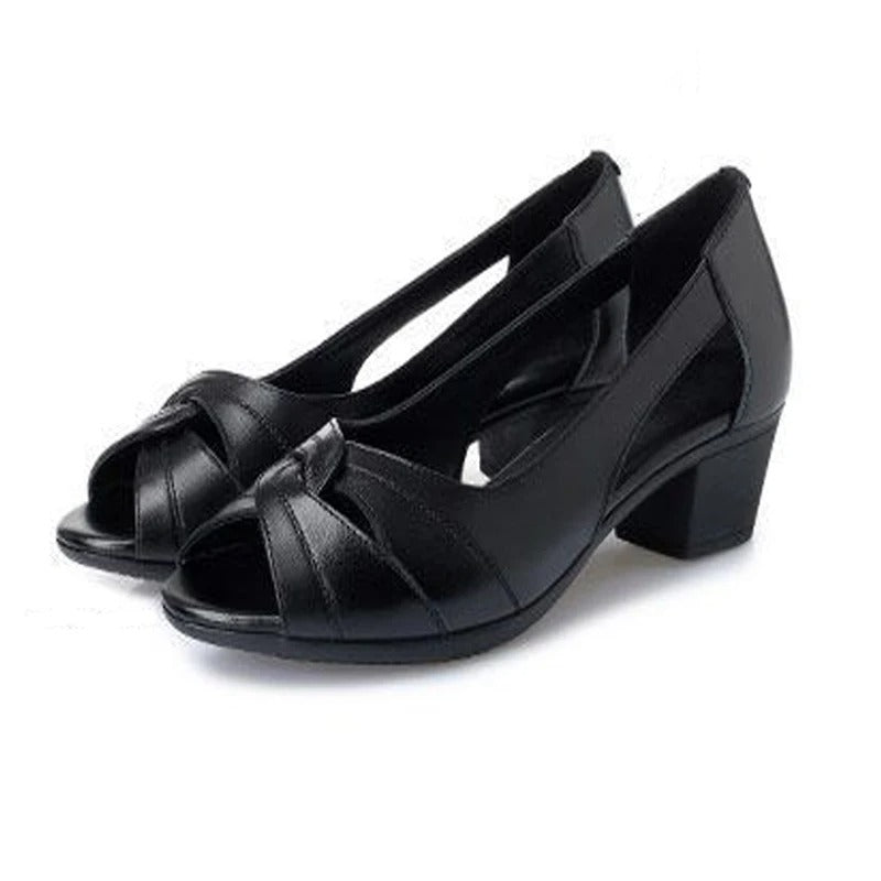 Nora – Sandales femme à talon carré et bout ouvert