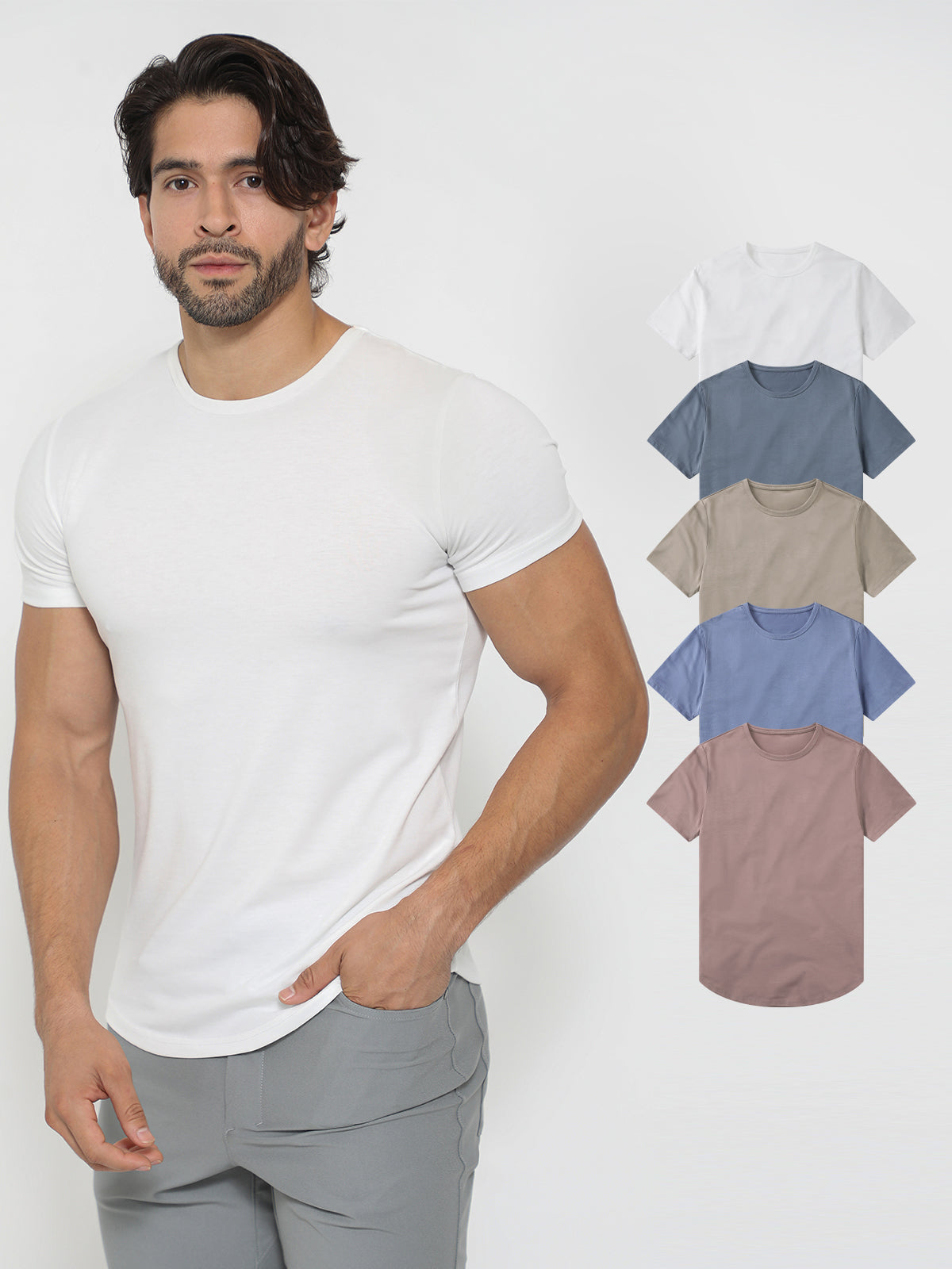 5-Pack KYAN Curved-Hem Shirt Korte Mouwen
