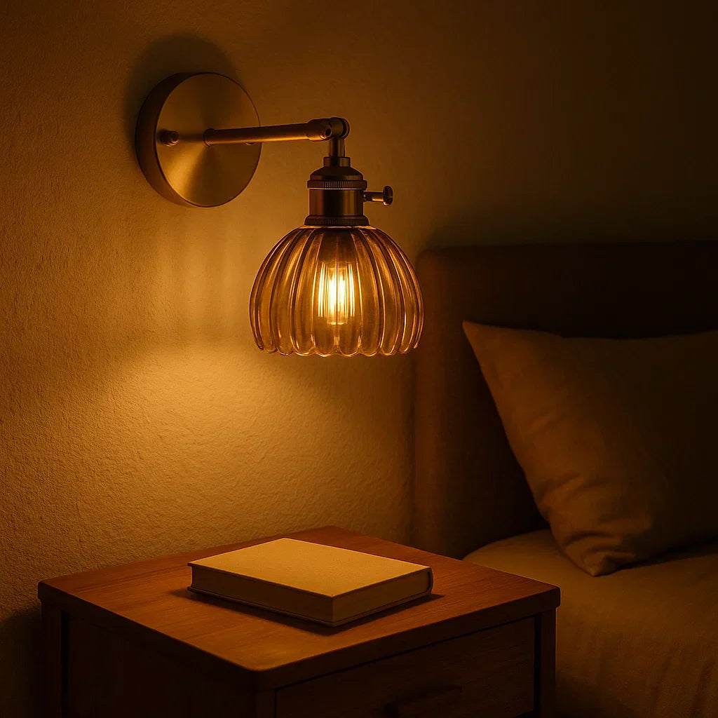 Wandlamp Vintage Bloem Glas Messing Tulpen Design E27 Wandverlichting | Restfield