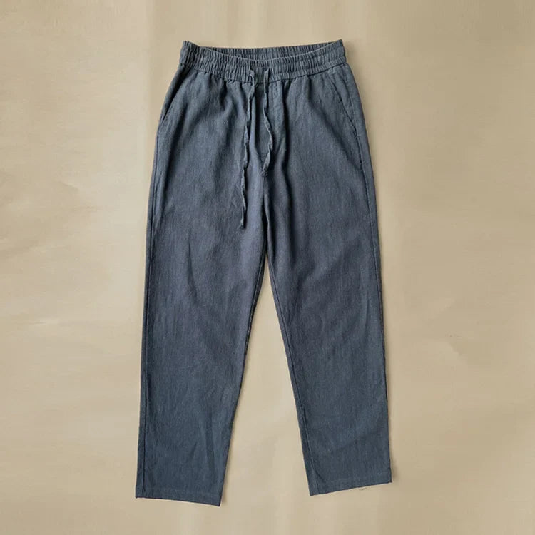 Vintage Elastische Casual Katoen Linnen Broek