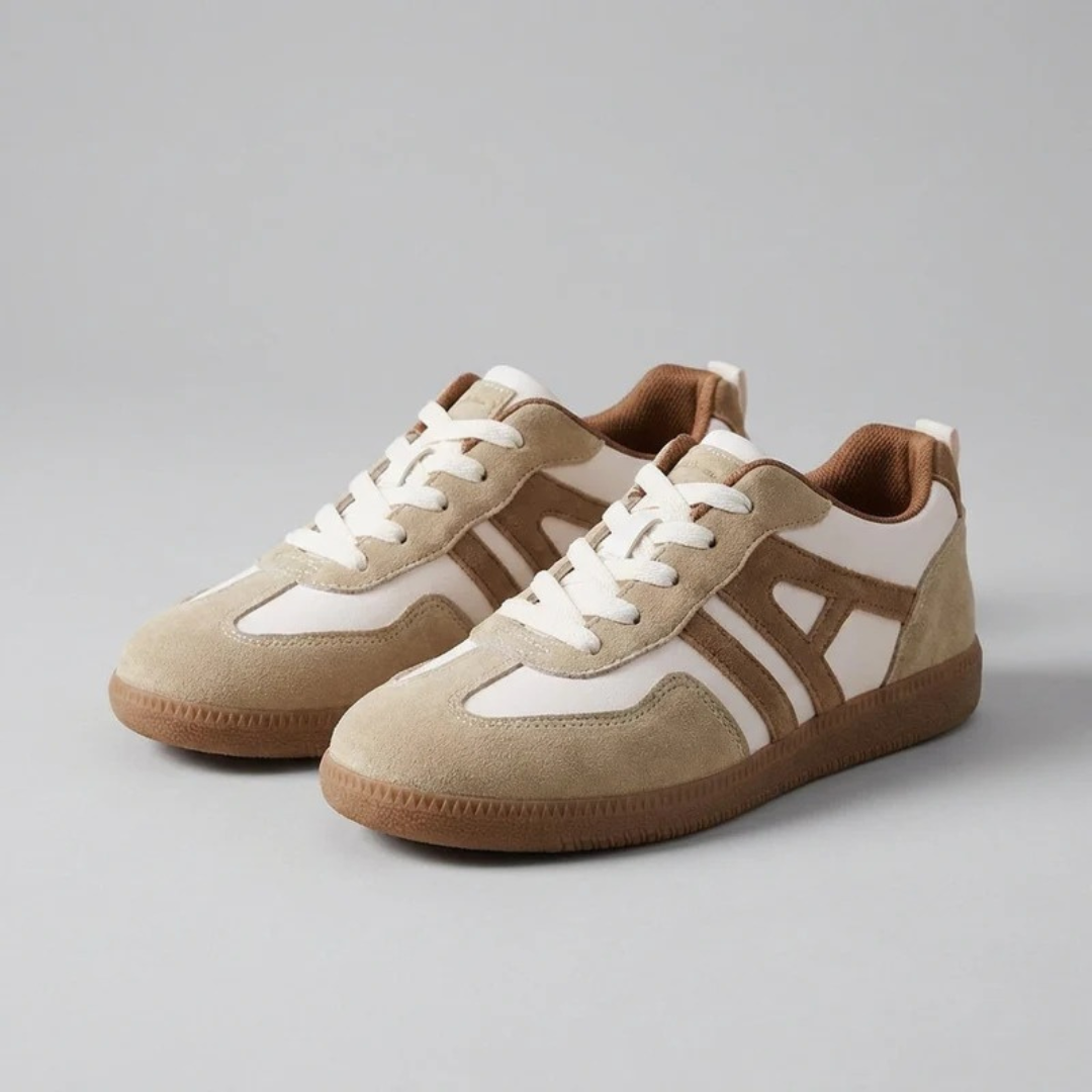 Bettina | Damen Bequeme Sneaker Alltag Leicht Beige