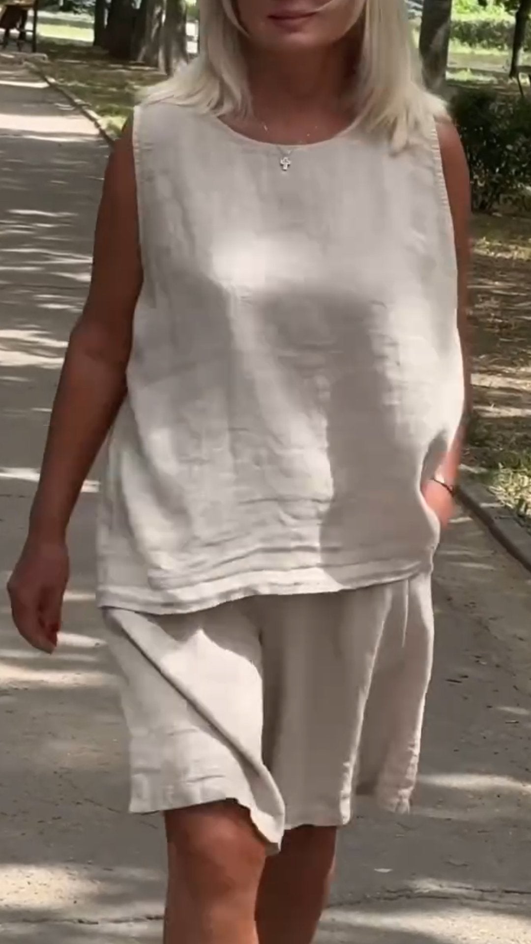Zissa | Ärmelloses Zweiteiler-Set mit Rundhalsausschnitt