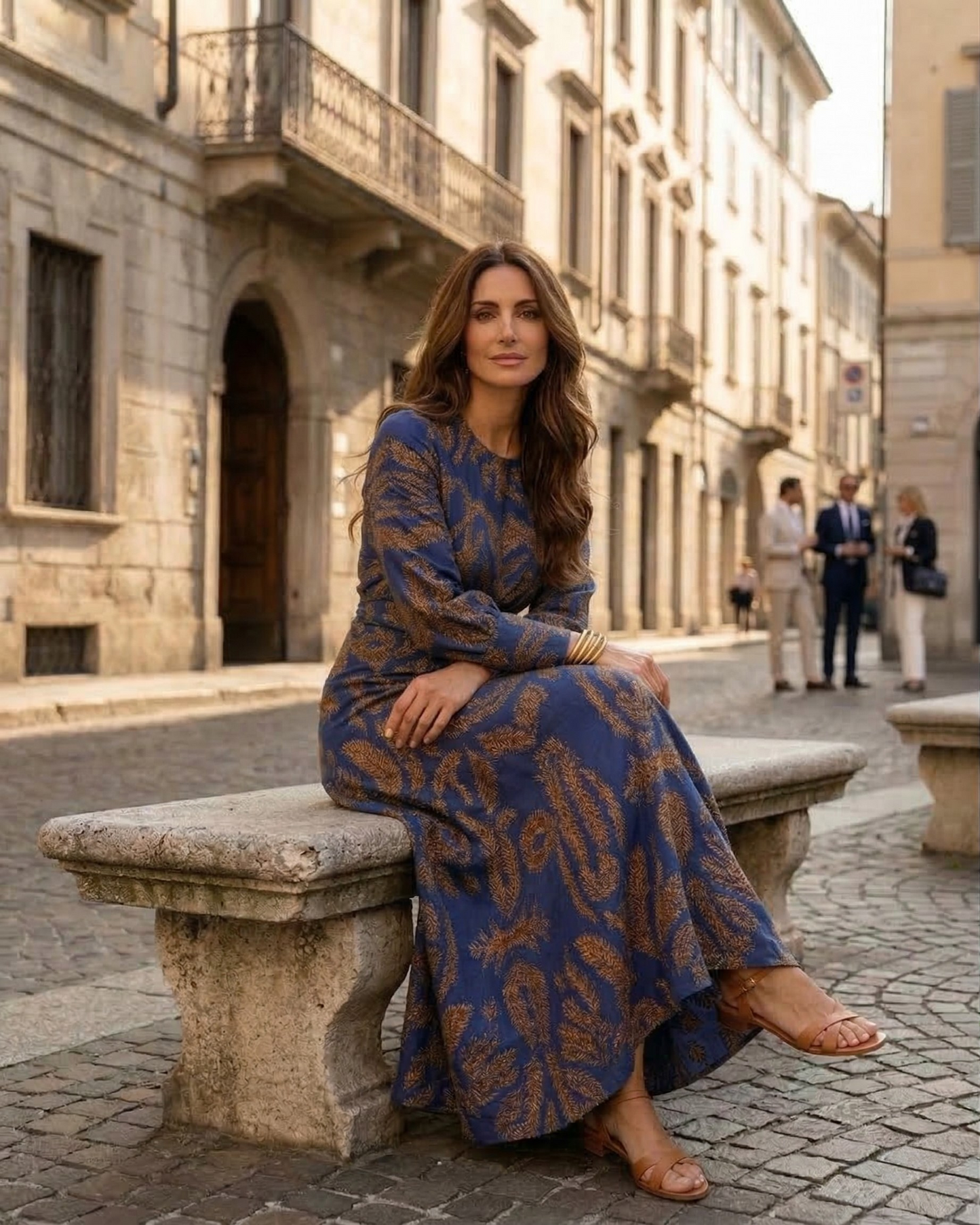 Élancia™ | Robe midi fluide à imprimé artistique au charme raffiné