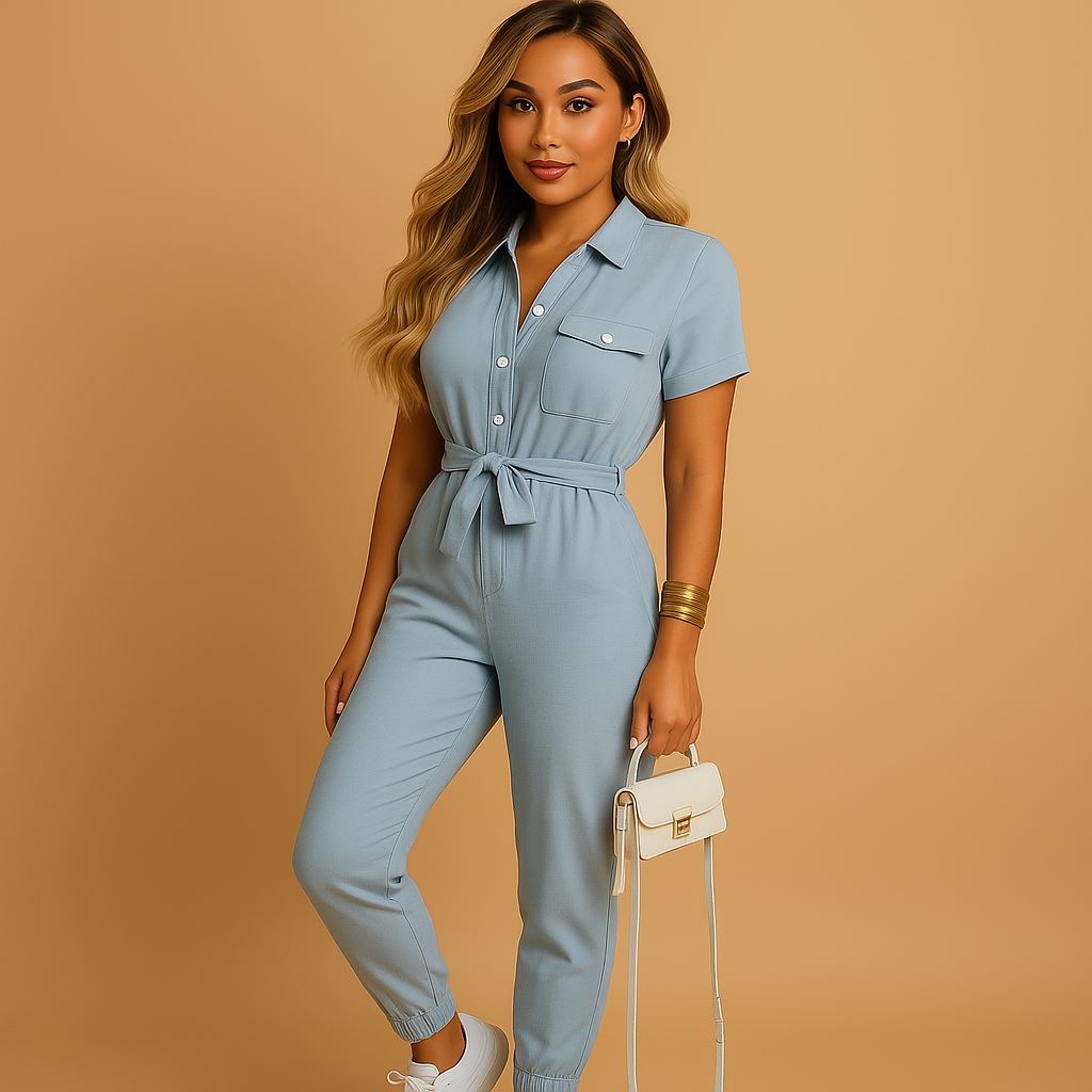 Jumpsuit Dames Met Knoopsluiting