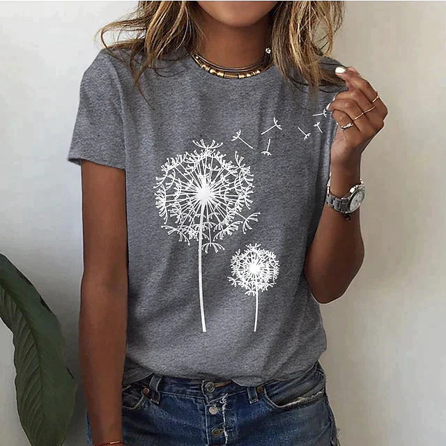 Camilla - Zomers T-shirt met ronde hals en korte mouwen dames