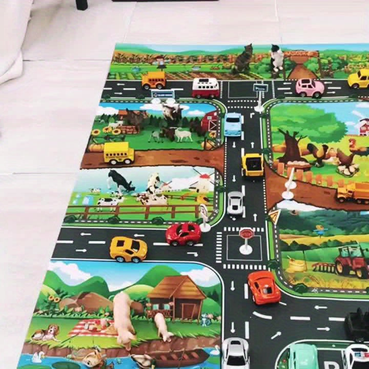 Vibrant Farm and Road Design Play Mat for Kids – Interactive Rug for Fun and Learning