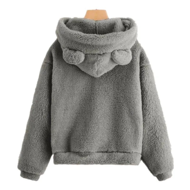 Elourie – Women’s Fleece Sweater with Bear Ears Hood