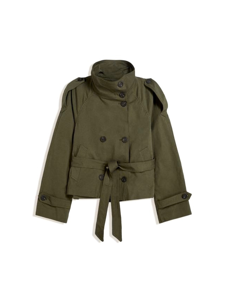 Serelune - Short Double Breasted Jacket With Belt