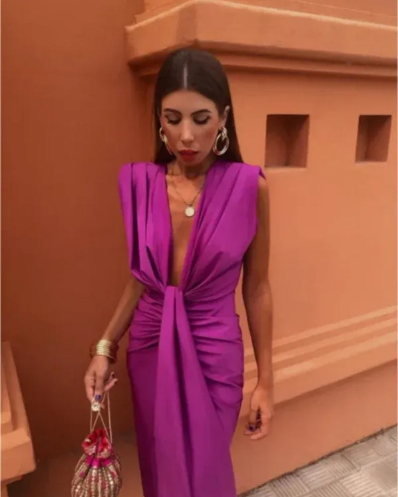 Damen Midikleid als Abendkleid – Elegantes Kleid für Hochzeitsgäste