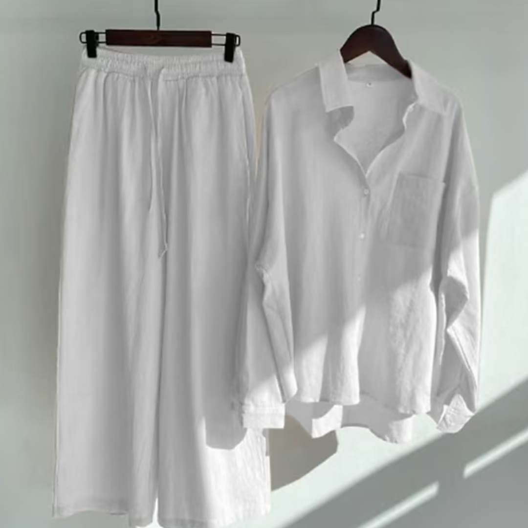 Damen Sommer Zweiteiler | Bluse und Hose Set