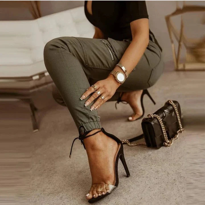 Lyvra Pantalón Mujer | Pantalón Cargo de Invierno con Bolsillos Laterales
