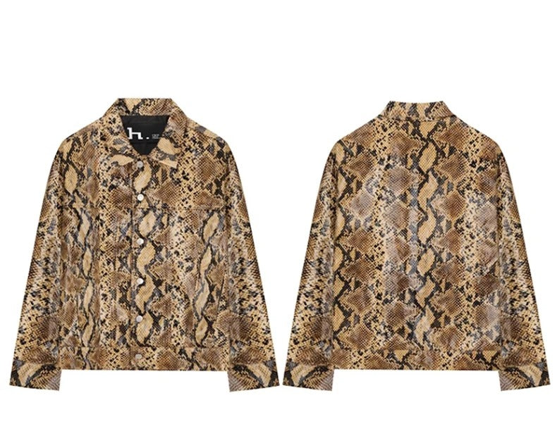 Strada Serpente designed by skörten® Sweden - Bold Italian-Swedish Street-Sharp Python Skin Embossed Jacket