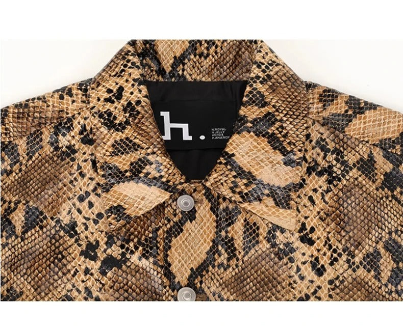 Strada Serpente designed by skörten® Sweden - Bold Italian-Swedish Street-Sharp Python Skin Embossed Jacket