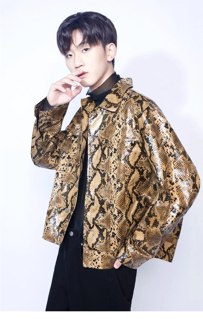 Strada Serpente designed by skörten® Sweden - Bold Italian-Swedish Street-Sharp Python Skin Embossed Jacket