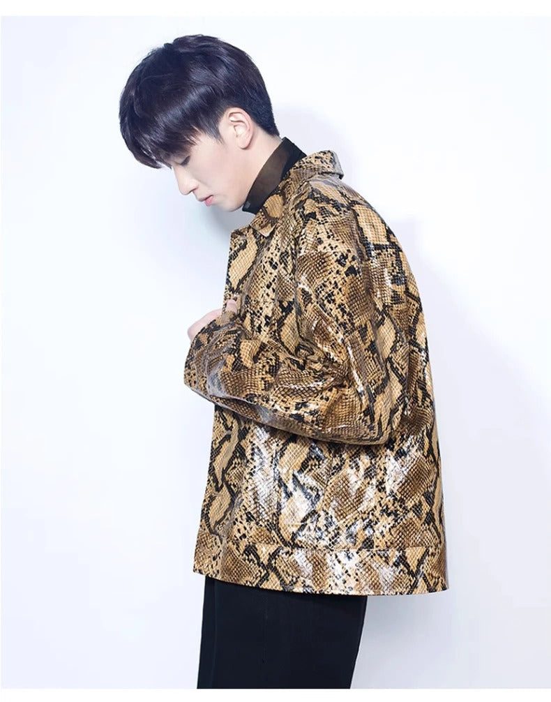 Strada Serpente designed by skörten® Sweden - Bold Italian-Swedish Street-Sharp Python Skin Embossed Jacket
