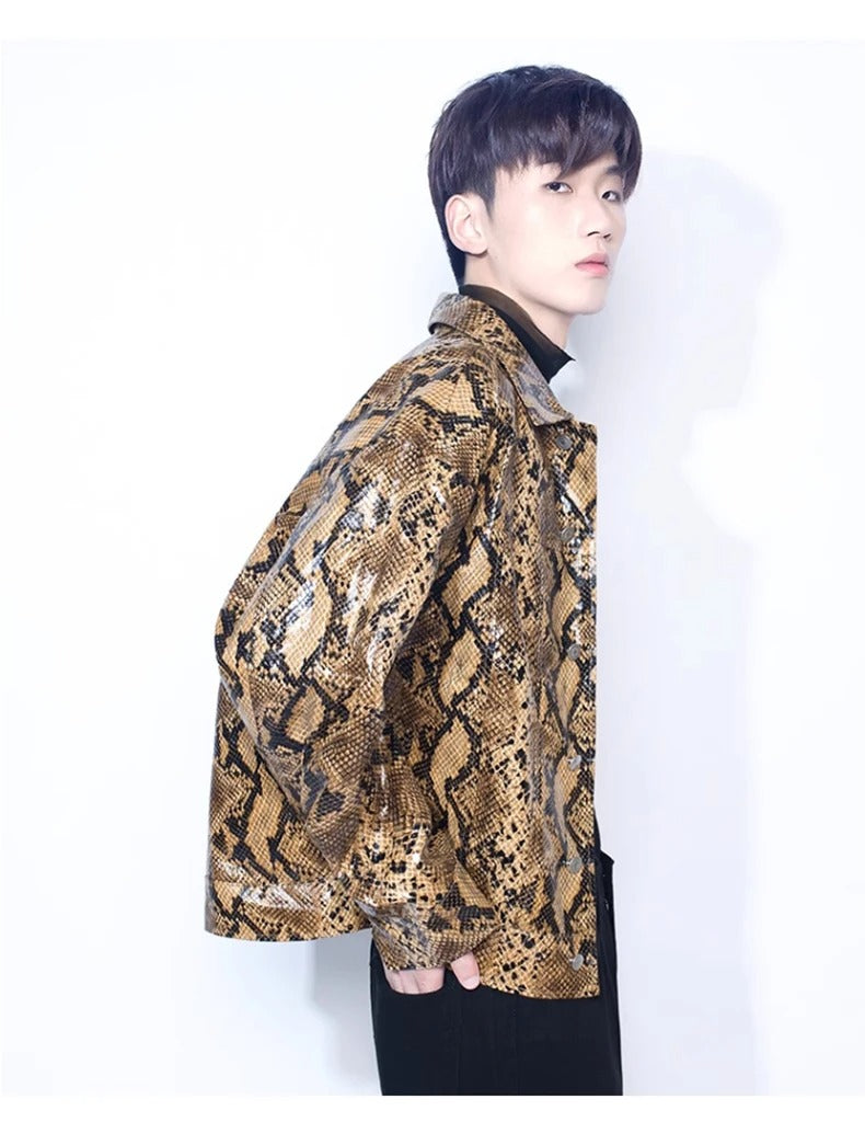 Strada Serpente designed by skörten® Sweden - Bold Italian-Swedish Street-Sharp Python Skin Embossed Jacket