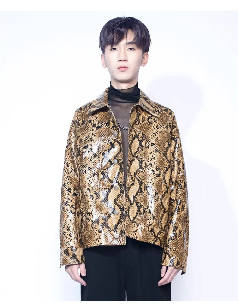 Strada Serpente designed by skörten® Sweden - Bold Italian-Swedish Street-Sharp Python Skin Embossed Jacket