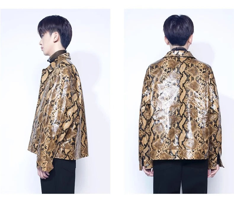 Strada Serpente designed by skörten® Sweden - Bold Italian-Swedish Street-Sharp Python Skin Embossed Jacket