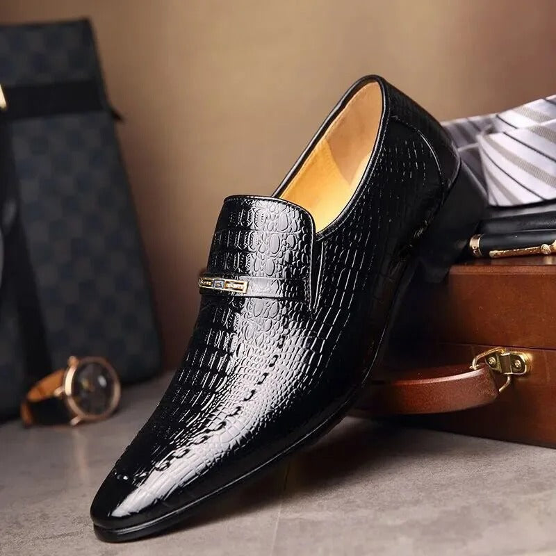 VärdStil by skörten Sweden: Timeless Swedish-Italian Designed Crocodile-Embossed Business Oxfords