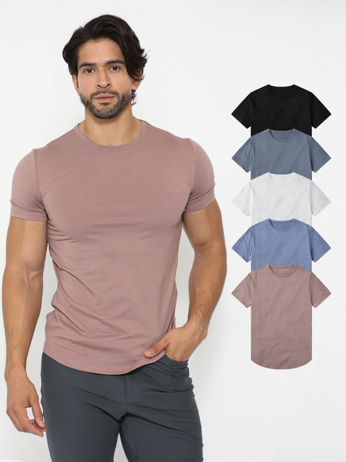 5-Pack KYAN Curved-Hem Shirt Korte Mouwen