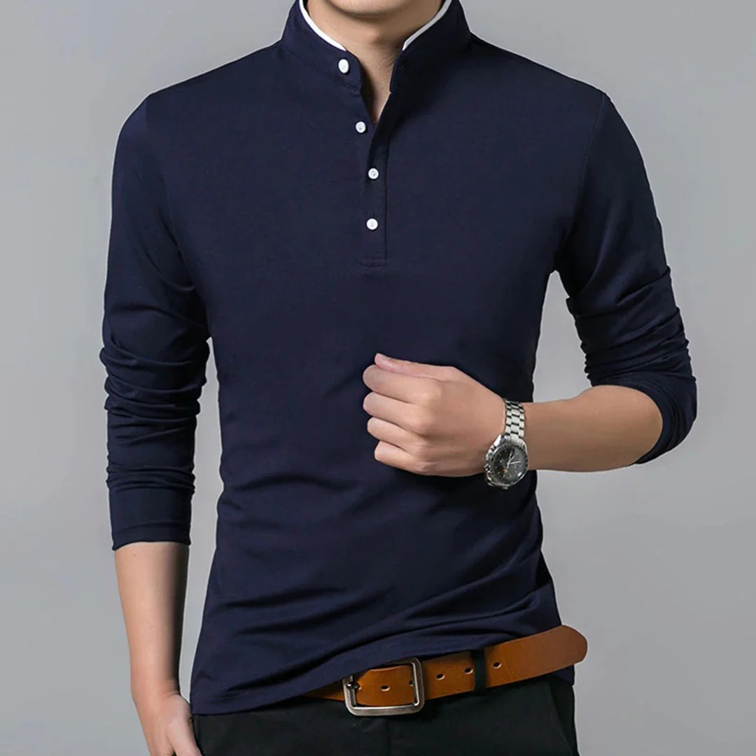 Elmar | Herren Henley Shirt Für Freizeit Minimalistisch