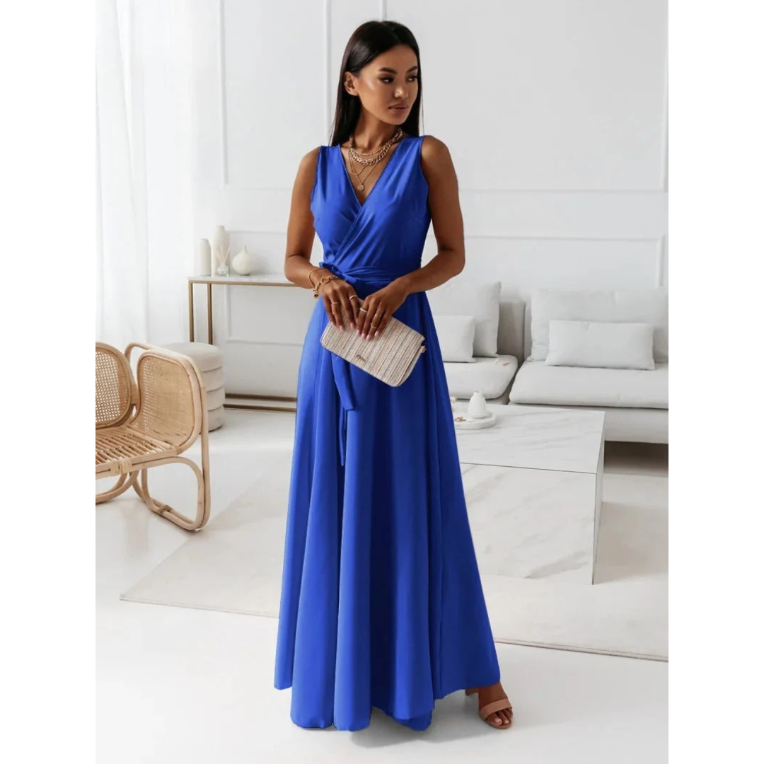 Erna | Damen Maxi Kleid Für Hochzeitsgast Im Wickel Stil