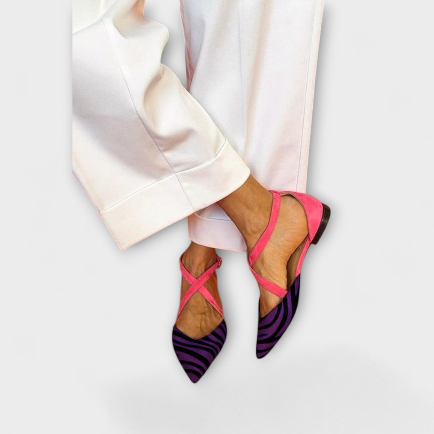 Zarella – Zebra-Flats em Rosa Poroso