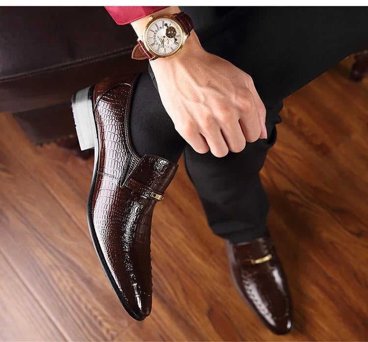 VärdStil by skörten Sweden: Timeless Swedish-Italian Designed Crocodile-Embossed Business Oxfords