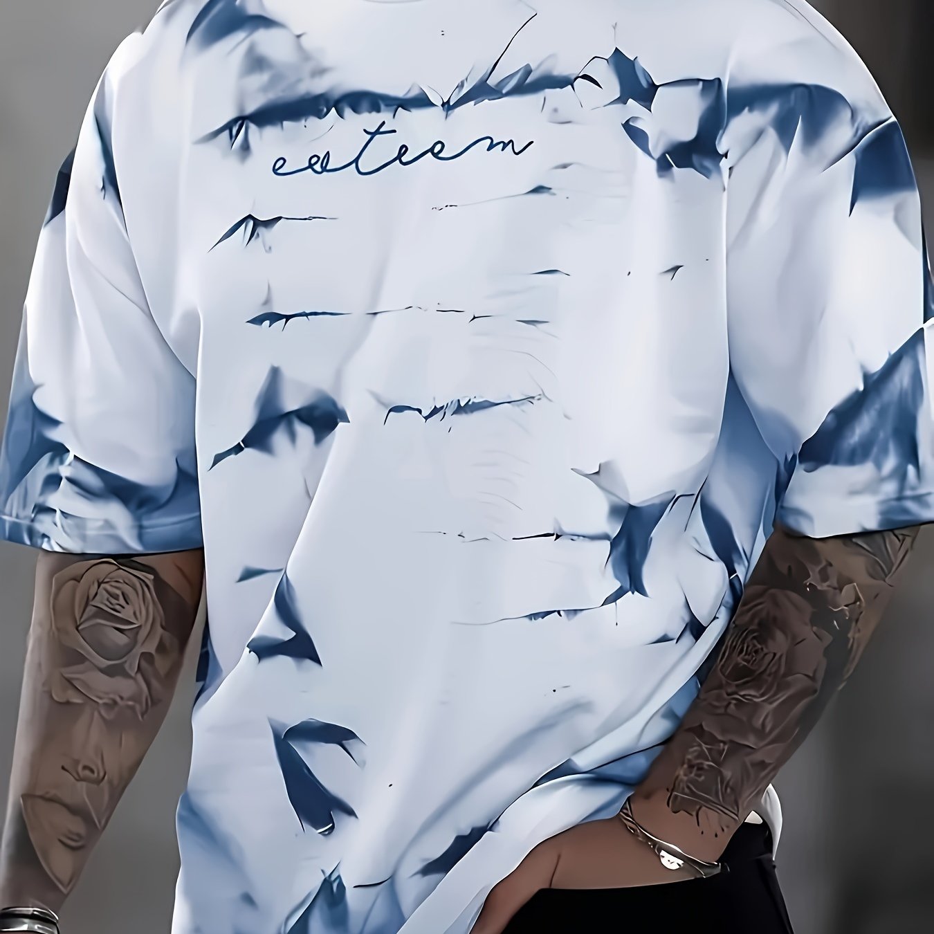 Thalven | Heren 3D Print T-shirt – Casual Ronde Hals, Ademend Polyester Graphic Tee