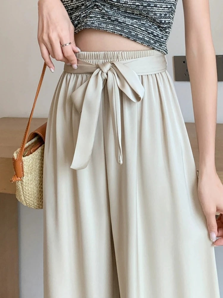 Silksommar® Collection - High-Waist & Loose-Fit Ultra Comfy Ice Silk Satin Trousers