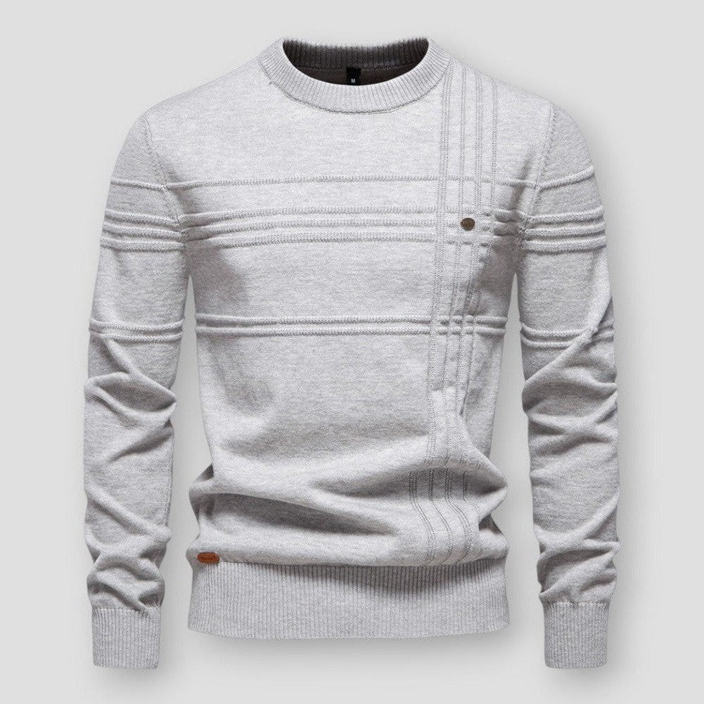 Pull classique à col rond pour homme, alliant style moderne et confort durable