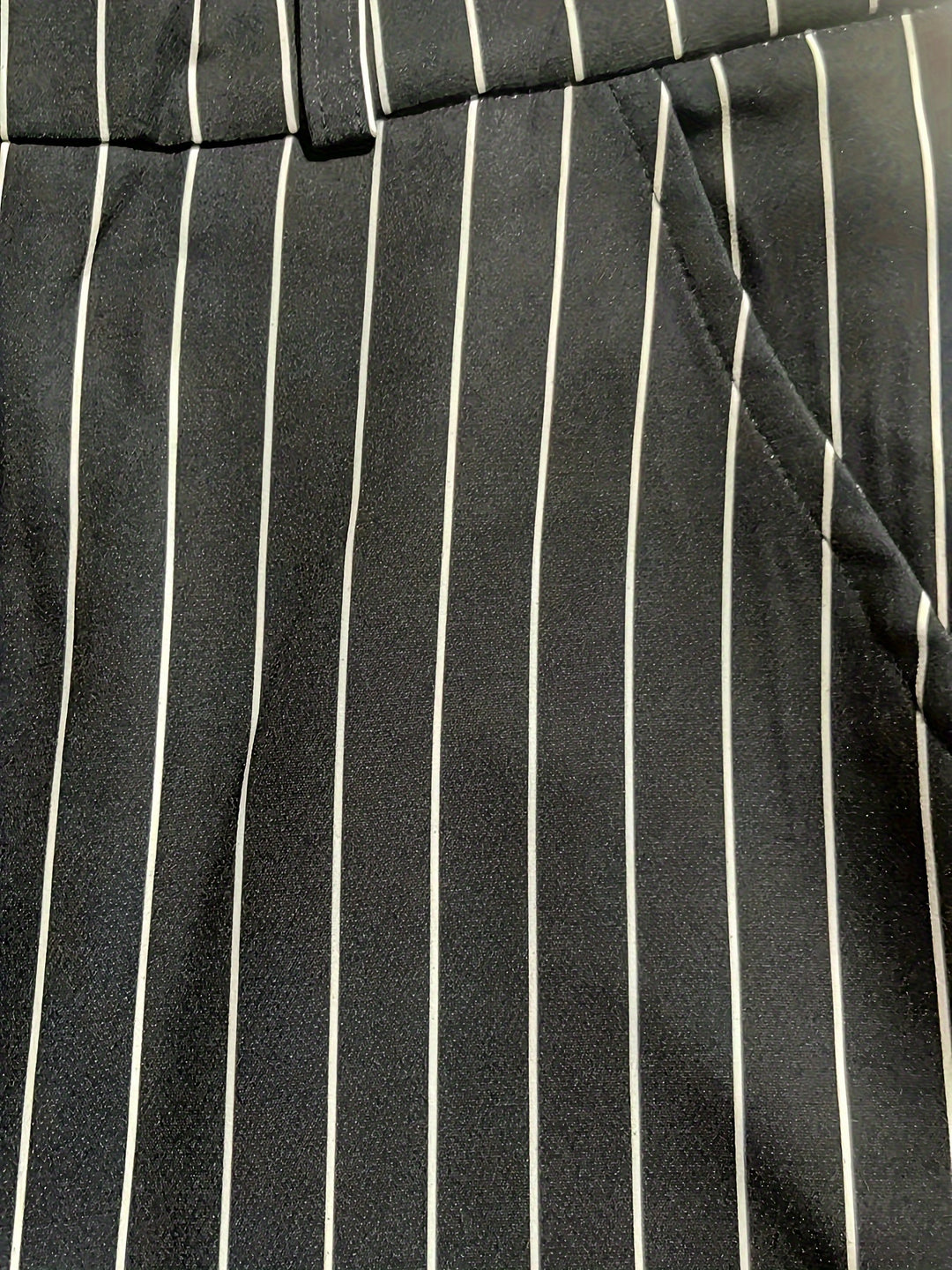 Men's Striped Wool Trousers Regular Fit Casual Work Pants