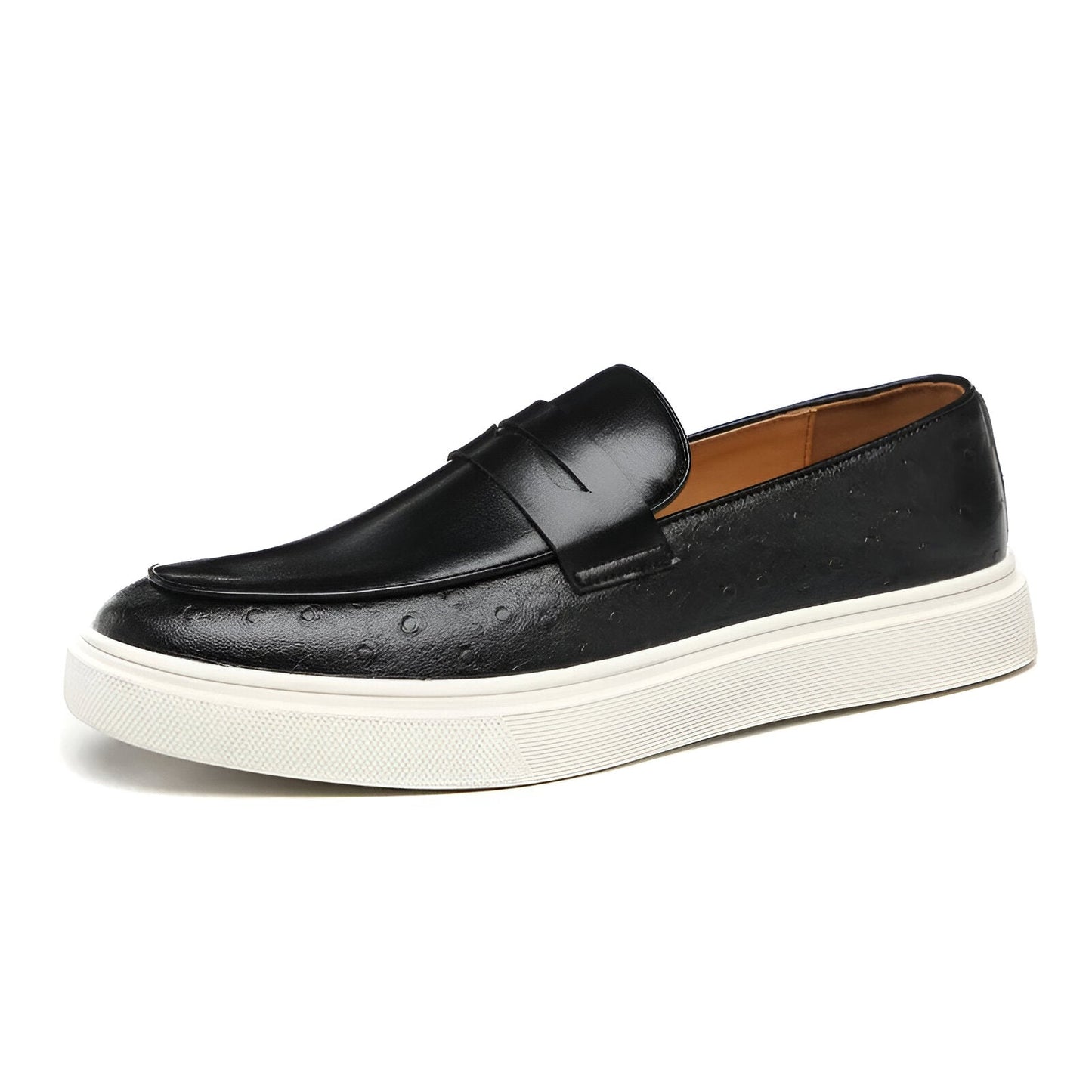 Mężczyzna | Mokasyny Skórzane | Model Slip-On | Gruba Podeszwa Antypoślizgowa | Styl Casual i Elegancki