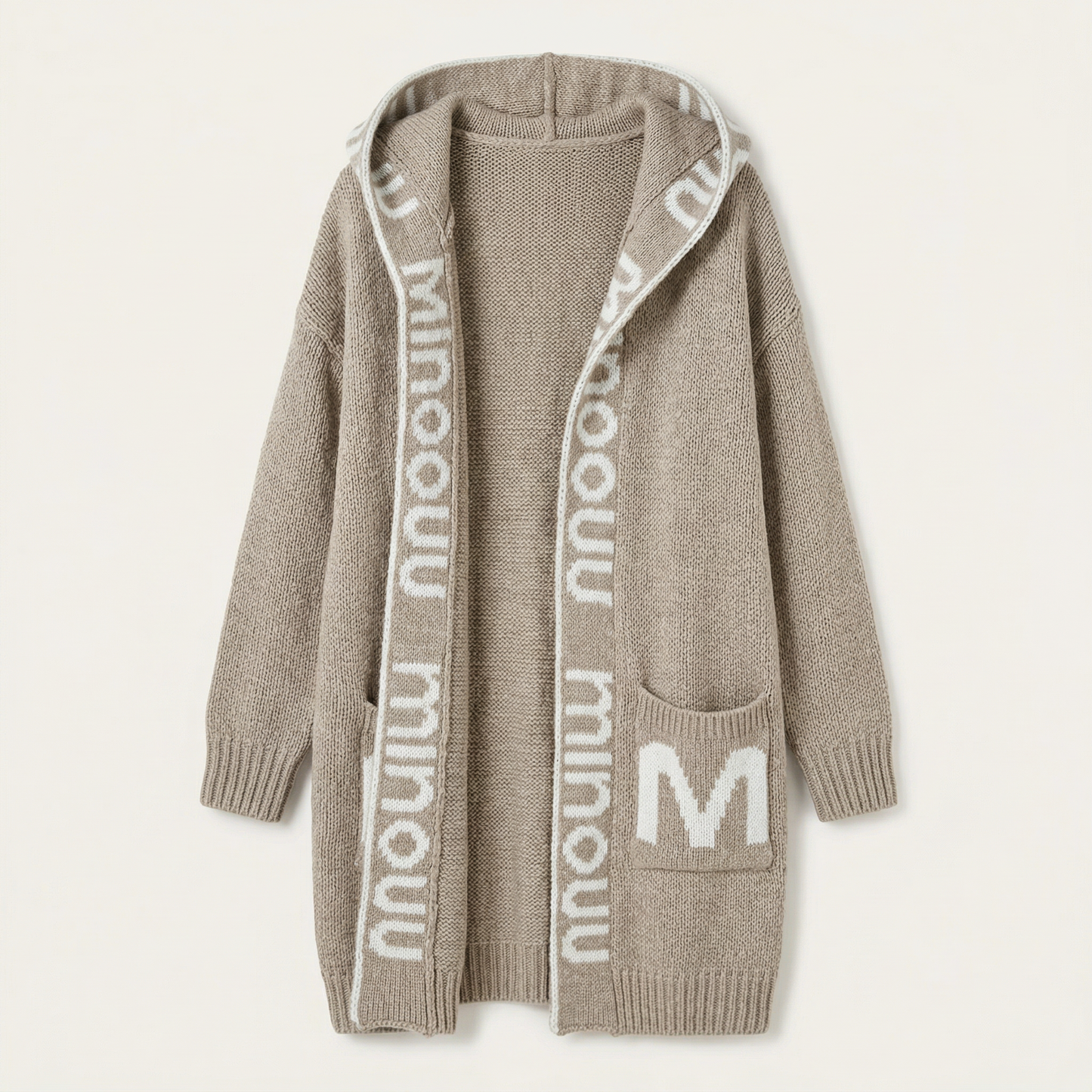 Women’s Hooded Cardigan – Open Front Knit Design